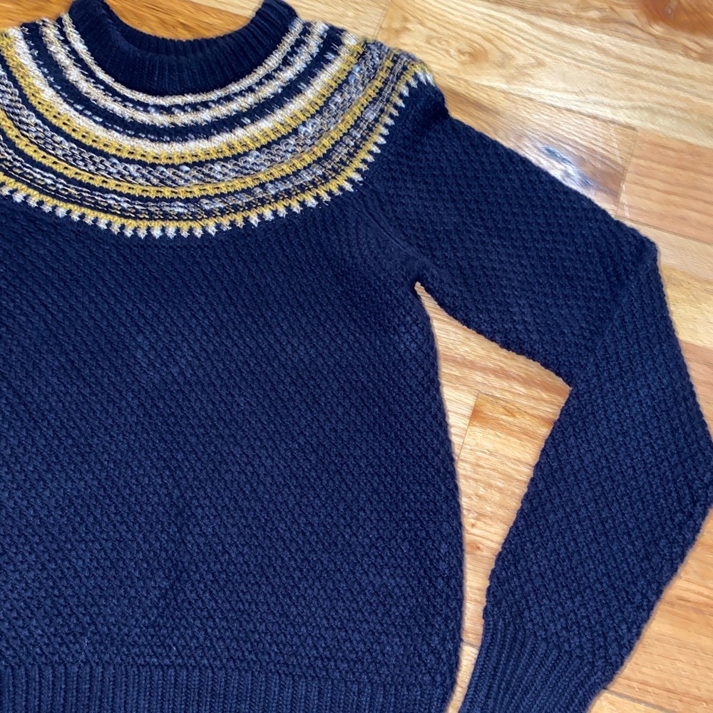 J. Crew X The Reeds Long Sleeve Cotton Blend Fair Isle Sweater Size Smalll - Picture 5 of 14